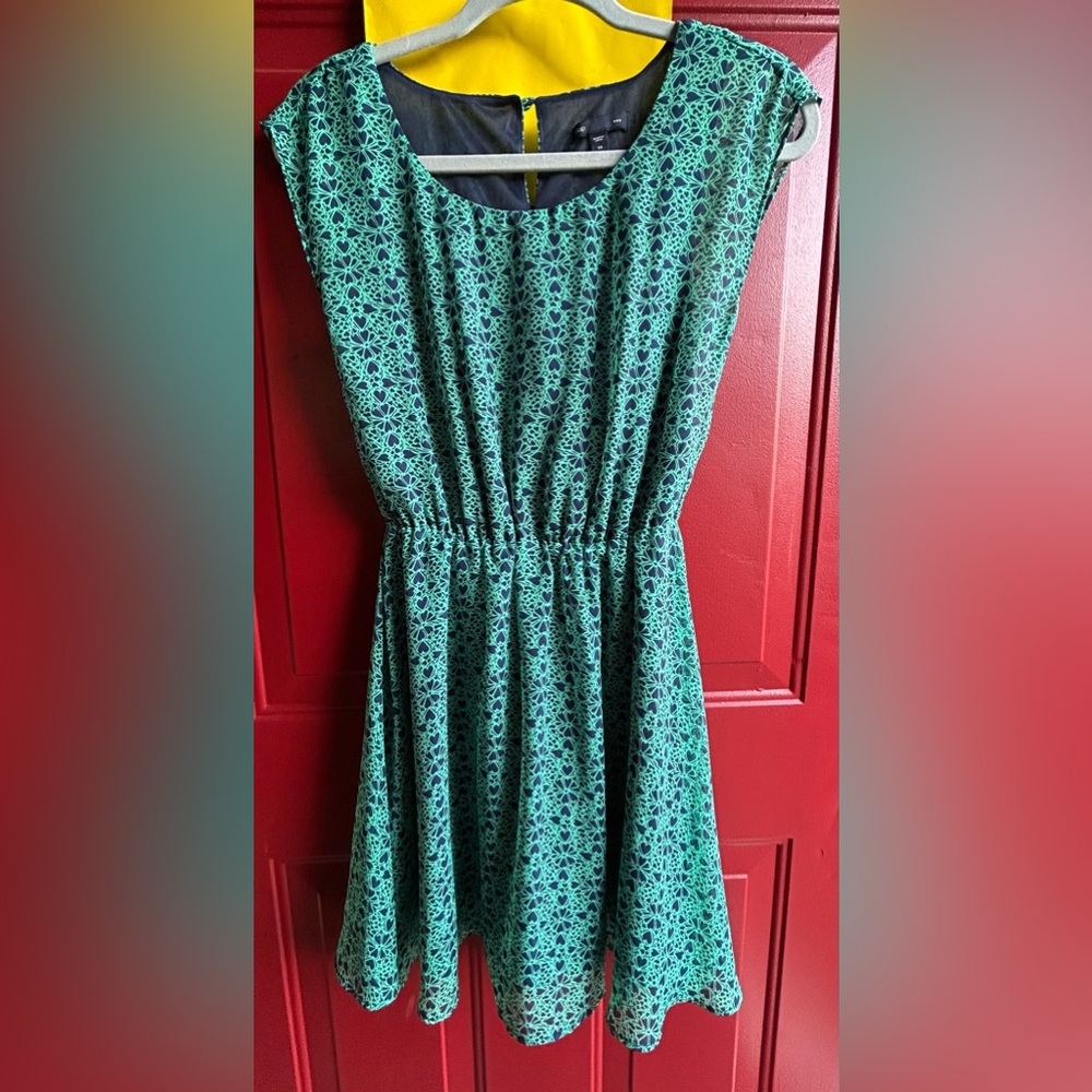 GAP Teal and Navy Patterned Dress